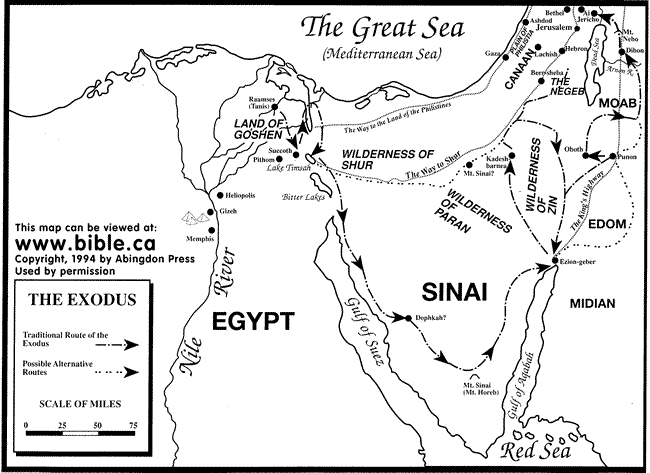 Moses Exodus Route Map Printable